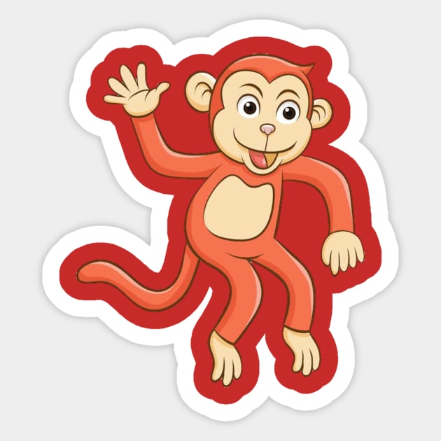 Monkey Sticker by Bewabewokha